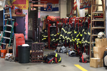 New York, USA - June 10, 2018: FDNY Ten House on Liberty Steet in lower Manhattan.