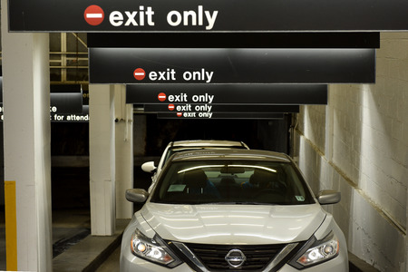 New York, USA - May 24, 2018: Cars in the Icon Parking in Midtown of Manhattan.のeditorial素材