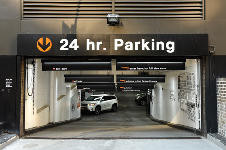 New York, USA - May 24, 2018: Cars in the Icon Parking in Midtown of Manhattan.のeditorial素材