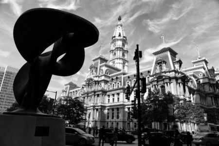 Philadelphia, USA - May 29, 2018: Philadelphia City Hall in downtown of Philadelphia, PA, USAのeditorial素材