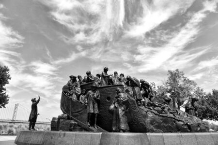 Philadelphia, USA - May 29, 2018: Irish Memorial at Penn's Landing in Philadelphia, PA, USA.のeditorial素材