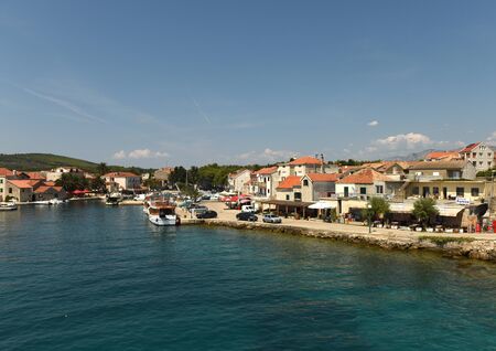 Sucuraj, Croatia - August 2018: Port of Sucuraj on island Hvar, Croatiaのeditorial素材