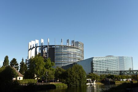Strasbourg, France - September 4, 2019:The European Parliament building in Strasbourg, France.のeditorial素材