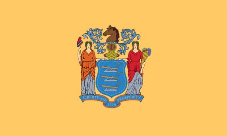 Flag of New Jersey. Coat of arms and flag of New Jersey, USAの写真素材