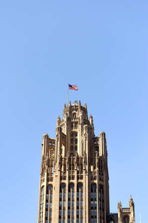 Chicago, USA - June 04, 2018: Tribune Tower skyscraper in Chicago, Illinois, United States.のeditorial素材