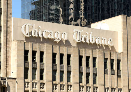 Chicago, USA - June 04, 2018: Chicago Tribune building in Chicago, Illinois.のeditorial素材