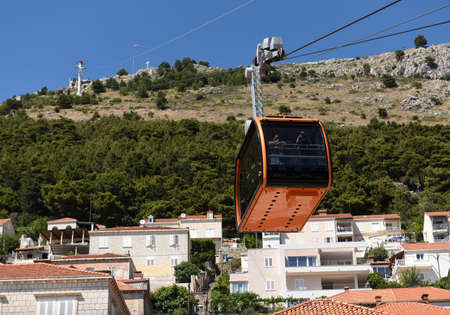 Dubrovnik, Croatia - July 3, 2021: The Dubrovnik Cable Car, Croatia.のeditorial素材