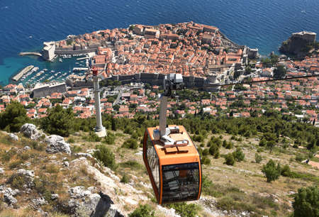 Dubrovnik, Croatia - July 3, 2021: The Dubrovnik Cable Car, Croatia.のeditorial素材