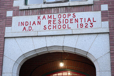 Kamloops, BC, Canada - July 16, 2023: Kamloops Indian Residential School.