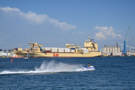 San Diego, CA, USA - July 31, 2023: The DOLE Container Ship in San Diego bay.のeditorial素材