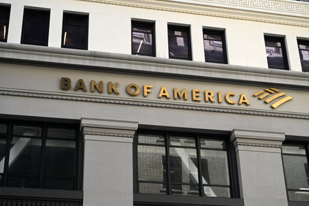 San Francisco, CA, USA - July 25, 2023: A Bank of America in downtown of San Francisco.のeditorial素材