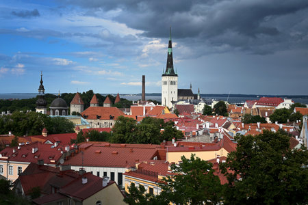 The Old Town of Tallinn. Tallinn cytiscape. Panorama of Tallinn, Estonia.の写真素材