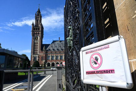 The Hague, Netherlands - August 28, 2024: The International Court of Justice in The Hague, is the principal judicial organ of the United Nations.のeditorial素材