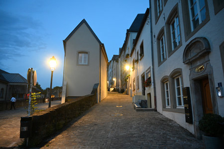 Luxembourg, Luxembourg - August 29, 2024: The Old Town Luxembourg in evening time.のeditorial素材