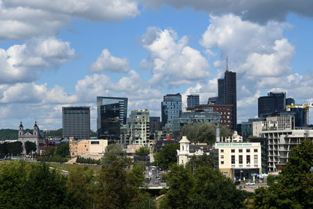 Vilnius, Lithuania - July 22, 2024: Panorama the city of Vilnius, Lithuania