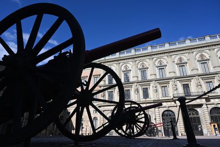 Stockholm, Sweden - July 29, 2024: Stockholm Palace or the Royal Palace  (Kungliga slottet) is the official residence and major royal palace of the Swedish monarch at Stadsholmen in Stockholm.のeditorial素材