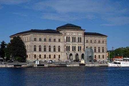 Stockholm, Sweden - July 30, 2024:The  'Arch' by Ai Weiwei front of Nationalmuseum (or National Museum of Fine Arts) in Stockholm.のeditorial素材