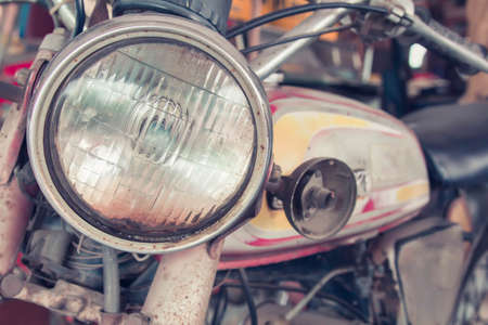 Headlight lamp vintage classic motorcycle - vintage effect style picturesの写真素材