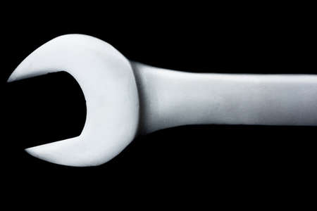 The wrench steel tools for repair on black background.の写真素材