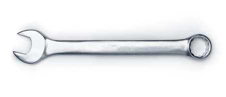 The wrench steel tools for repair on white background.