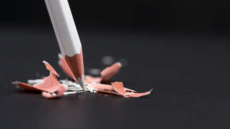 color Pencils success creative concept On Black Background Close-up.の写真素材