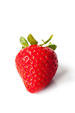 Red ripe strawberries isolated on white backgroundの写真素材