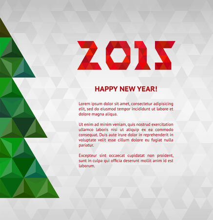 Christmas tree with colorful diamond, vector illustration.のイラスト素材