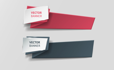 Vector infographic origami banners set.のイラスト素材