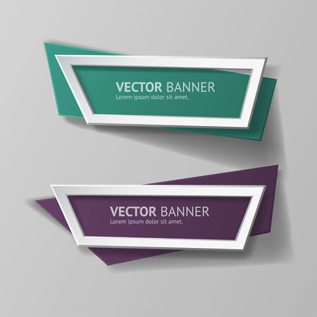 Vector infographic origami banners set.のイラスト素材