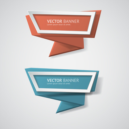 Vector infographic origami banners set.のイラスト素材