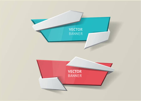 Vector infographic origami banners set.のイラスト素材