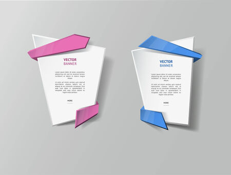 Vector infographic origami banners set.のイラスト素材