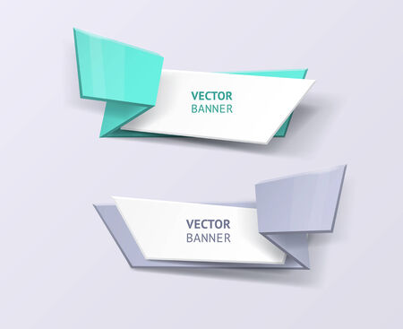 Vector infographic origami banners set.のイラスト素材