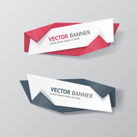 Vector infographic origami banners set.のイラスト素材