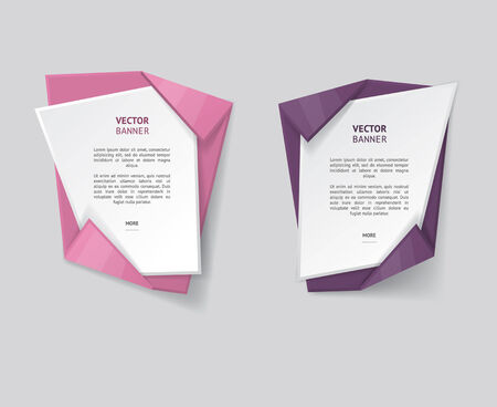 Vector infographic origami banners set.のイラスト素材
