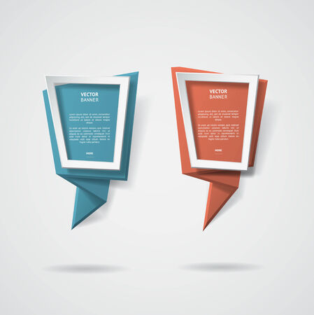 Vector infographic origami banners set.のイラスト素材