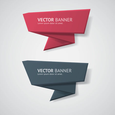 Vector infographic origami banners set.のイラスト素材