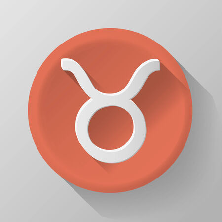 Vector modern signs of the zodiac. Circle icons. Taurusのイラスト素材