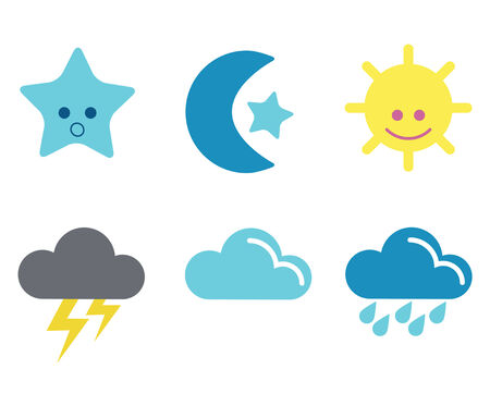 Sky weather geometric icons setのイラスト素材