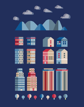 Town infographic elements. Vector city elements. Vector illustration.のイラスト素材