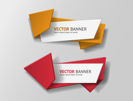 Vector infographic origami banners set.のイラスト素材