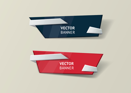 Vector infographic origami banners set.のイラスト素材