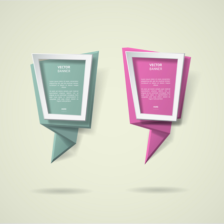 Vector infographic origami banners set.のイラスト素材