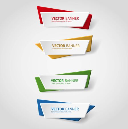 Vector infographic origami banners set.のイラスト素材
