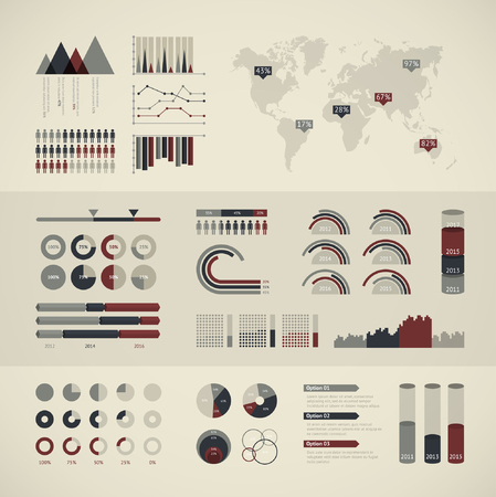 World map infographic. Vector illustrationのイラスト素材