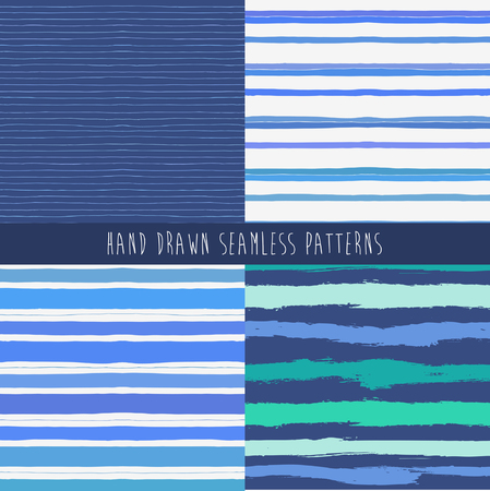 Set of abstract hand drawn patterns. Vector illustration.のイラスト素材