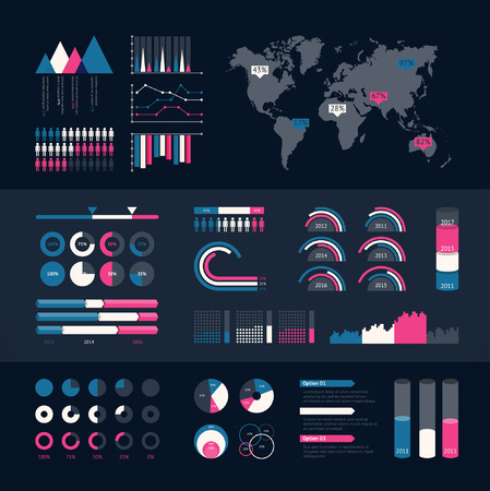 World map infographic. Vector illustrationのイラスト素材