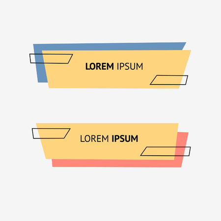 Set of flat geometric vector banners illustration.のイラスト素材