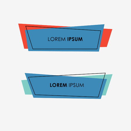 Set of flat geometric polygon vector banners.のイラスト素材