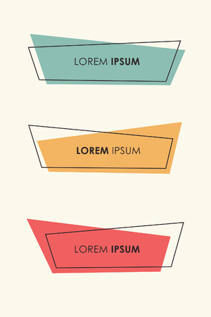 Set of flat geometric polygon vector banners.のイラスト素材